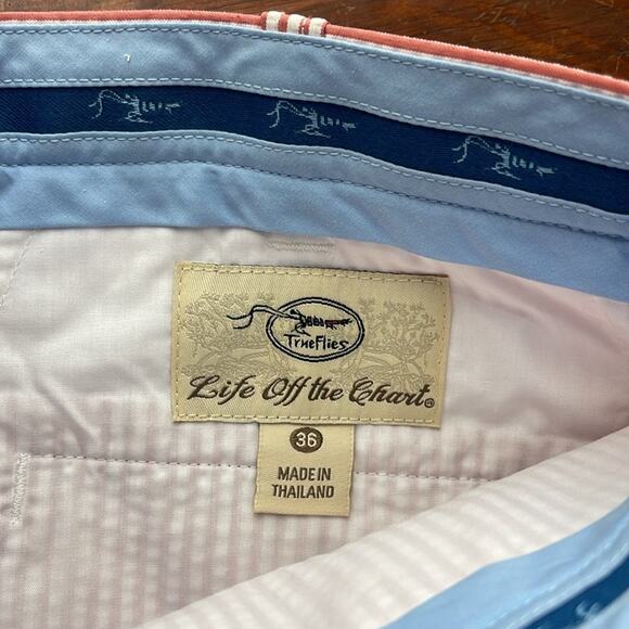 True Flies Life Off The Chart seersucker striped textured flat front shorts 36 - Picture 5 of 7